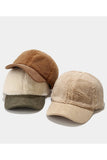 FLEECE CORDUROY BRIM WINTER BASEBALL CAP