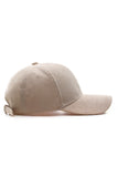 WOMEN CORDUROY SOLID COLOR BASEBALL CAP
