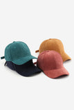 WOMEN CORDUROY SOLID COLOR BASEBALL CAP