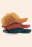 WOMEN CORDUROY SOLID COLOR BASEBALL CAP