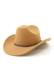 WOMEN FELT HAT BELT JAZZ COWBOY HAT