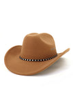 WOMEN FELT HAT BELT JAZZ COWBOY HAT