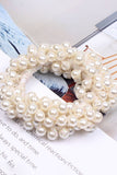 PEARL HAIR TIES WHITE WEAVE HAIR SCRUNCHIES STRETCH HAIR ROPE