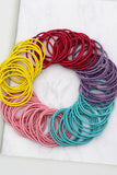 MULTI COLORED HAIR TIES FOR WOMEN GIRLS HAIR ELASTICS HAIR BANDS PONYTAIL HOLDERS, 100PCS PER 1 PACK