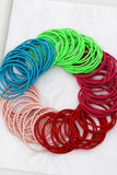 MULTI COLORED HAIR TIES FOR WOMEN GIRLS HAIR ELASTICS HAIR BANDS PONYTAIL HOLDERS, 100PCS PER 1 PACK
