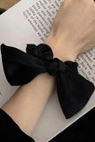 WOMEN VINTAGE BOW HAIR ROPES SCARF SOFT SILK SHEER SCRUNCHIES NON SLIP HAIR RINGS