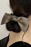 WOMEN VINTAGE BOW HAIR ROPES SCARF SOFT SILK SHEER SCRUNCHIES NON SLIP HAIR RINGS