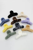 LAMBSWOOL HAIR CLIP SENIOR SENSE OF PLUSH GRAB CLIP LARGE SHARK CLIP HEADDRESS