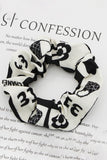 7PCS PEARL DECOR SOLID COLOR SCRUNCHIE, 7PCS PER 1 PACK