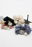PEARL DECOR SOLID COLOR SCRUNCHIE