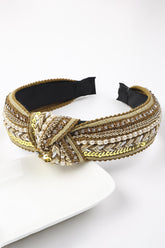FAUX PEARL & RHINESTONE DECOR HEADBAND