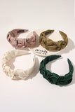SOLID RUCHED WIDE SIMPLE CASUAL HEADBAND