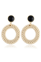 BRAIDED ROUND DROP EARRINGS
