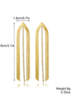RHINESTONE DECOR METAL TASSEL DROP EARRINGS