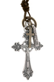 RETRO PU ADJUSTABLE CROSS PENDANT