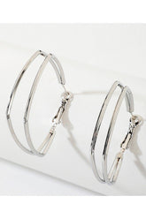 DOUBLE SQUARE RING SIMPLE EARRINGS