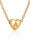 HEART A-Z ALPHABET INITIALS PENDANT NECKLACE
