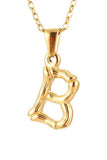 FASHION TEXTURE ALPHABET INITIAL NECKLACE