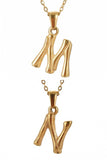 FASHION TEXTURE ALPHABET INITIAL NECKLACE