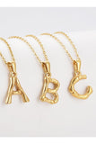 FASHION TEXTURE ALPHABET INITIAL NECKLACE
