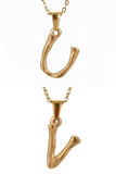 FASHION TEXTURE ALPHABET INITIAL NECKLACE