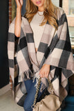 PLAID PATTERN STYLISH DANDY SHAWL WRAP, (L)51.2″ (W)59.1″