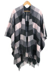 PLAID PATTERN STYLISH DANDY SHAWL WRAP, (L)51.2″ (W)59.1″