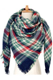 SOFT CHUNKY CHECKED GIANT SCARVES SHAWL CAPE