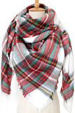 SOFT CHUNKY CHECKED GIANT SCARVES SHAWL CAPE