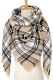 SOFT CHUNKY CHECKED GIANT SCARVES SHAWL CAPE