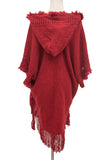 WOMEN PONCHO SWEATER COZY KNIT LIGHTWEIGHT CAPE WITH HOOD