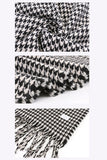 WOMEN RETRO MINIMALIST HOUNDSTOOTH SCARF