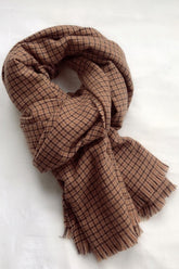WOMEN RETRO BROWN PLAID SCARF