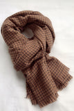 WOMEN RETRO BROWN PLAID SCARF
