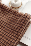WOMEN RETRO BROWN PLAID SCARF