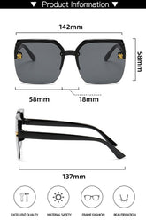 NY LOGO HALF FRAMELESS FASHION SUNGLASSES