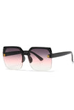 NY LOGO HALF FRAMELESS FASHION SUNGLASSES