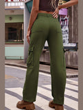 ADJUSTABLE WAIST LONG CARGO PANTS - Doublju