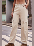ADJUSTABLE WAIST LONG CARGO PANTS - Doublju
