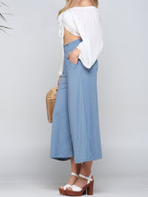 SMOCKED WAIST BEND GAUCHO PANTS