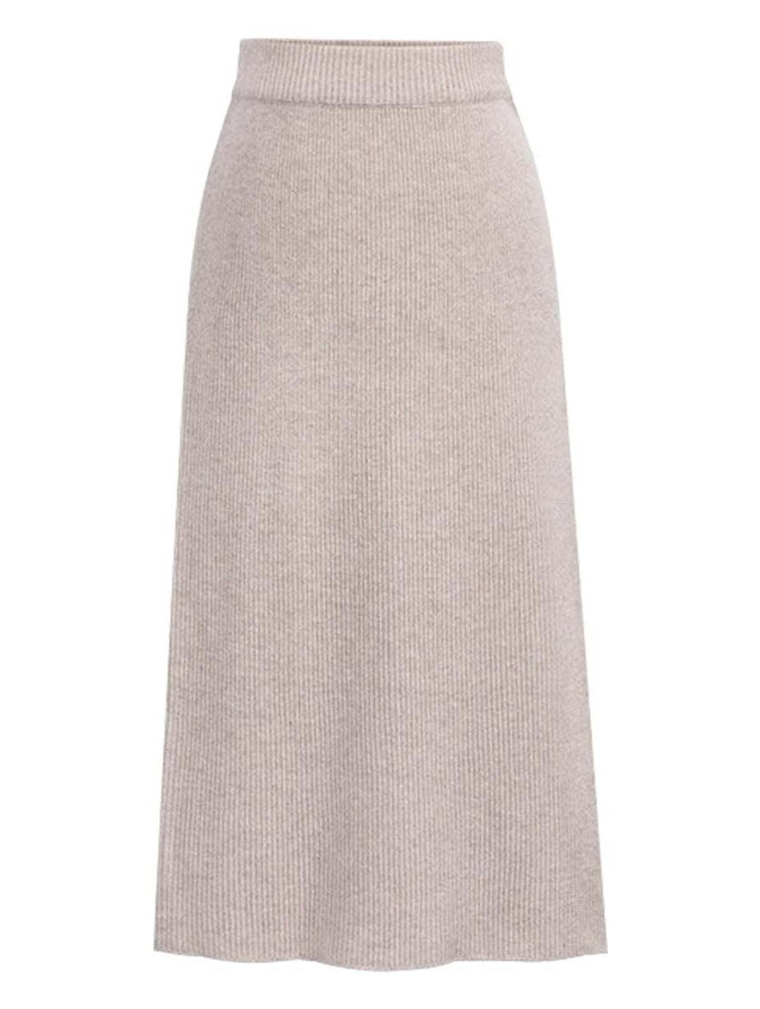 SLIT BACK HIGH WAIST BAND WARM LONG SKIRT - Doublju