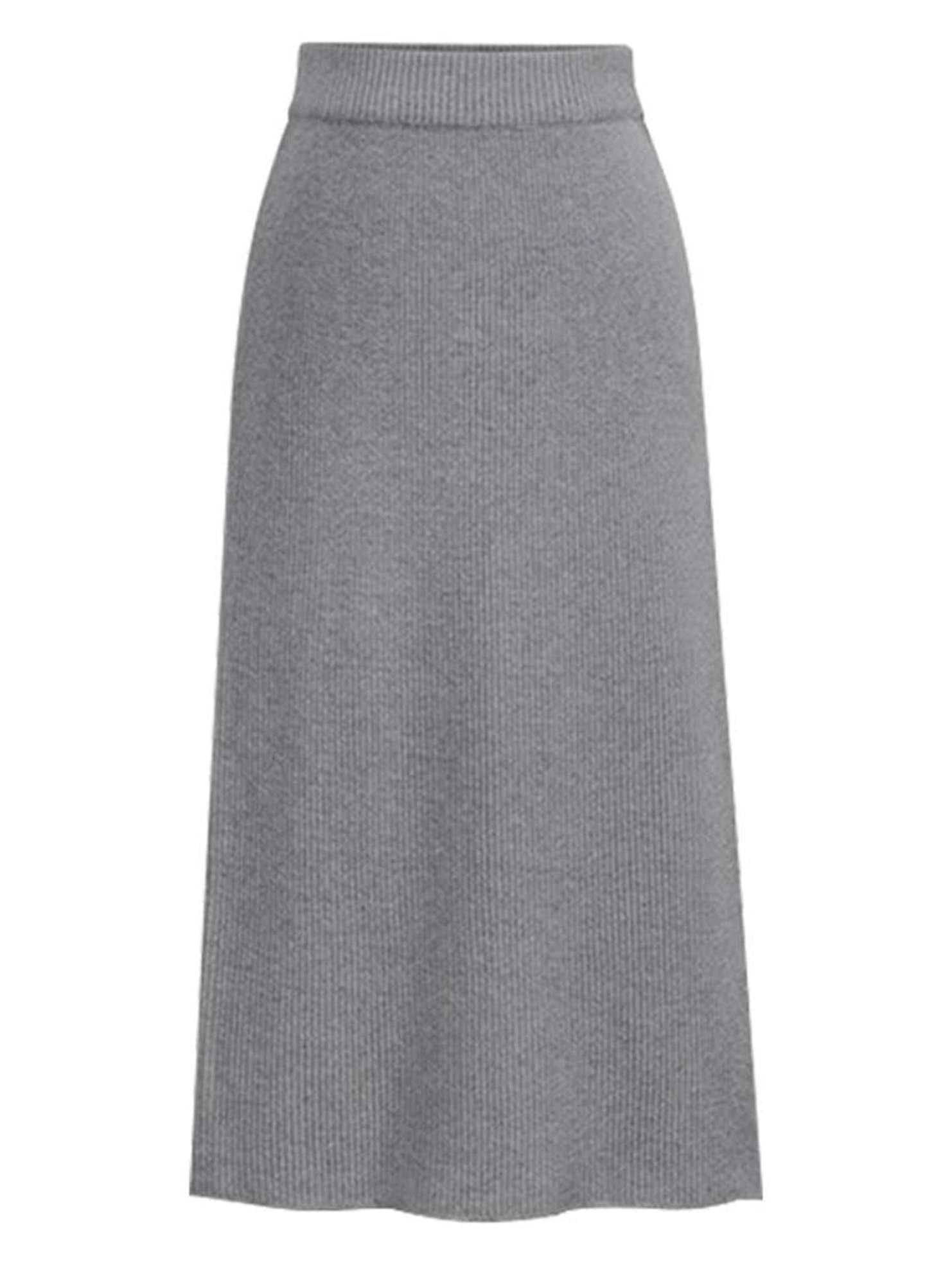 SLIT BACK HIGH WAIST BAND WARM LONG SKIRT - Doublju