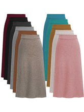 SLIT BACK HIGH WAIST BAND WARM LONG SKIRT - Doublju