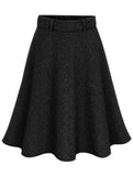 MIDI LENGTH GATHERED WARM SKIRT - Doublju