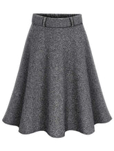 MIDI LENGTH GATHERED WARM SKIRT - Doublju