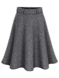MIDI LENGTH GATHERED WARM SKIRT - Doublju