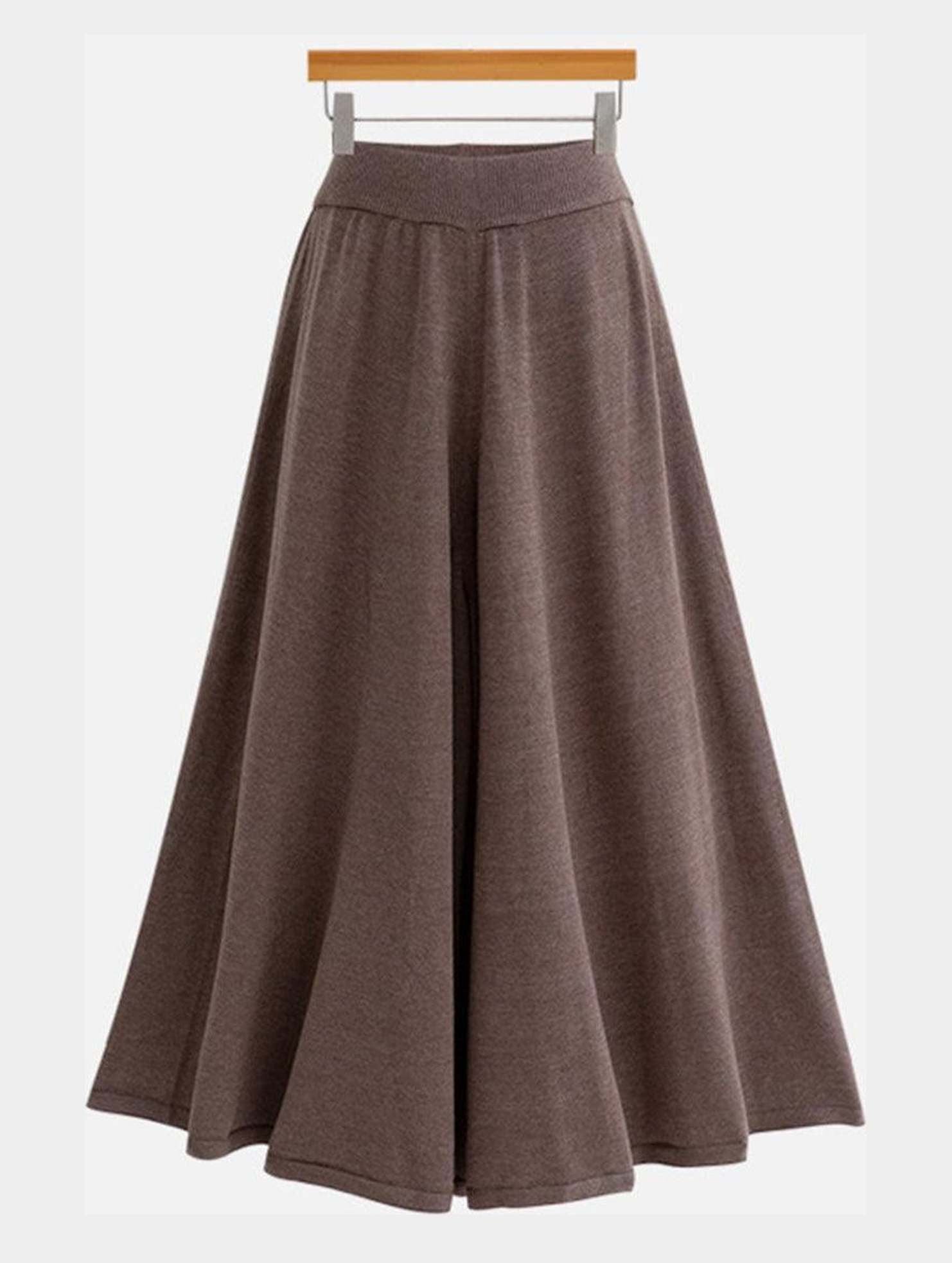 MIDI LENGTH HIGH WAIST CASUAL SKIRT - Doublju