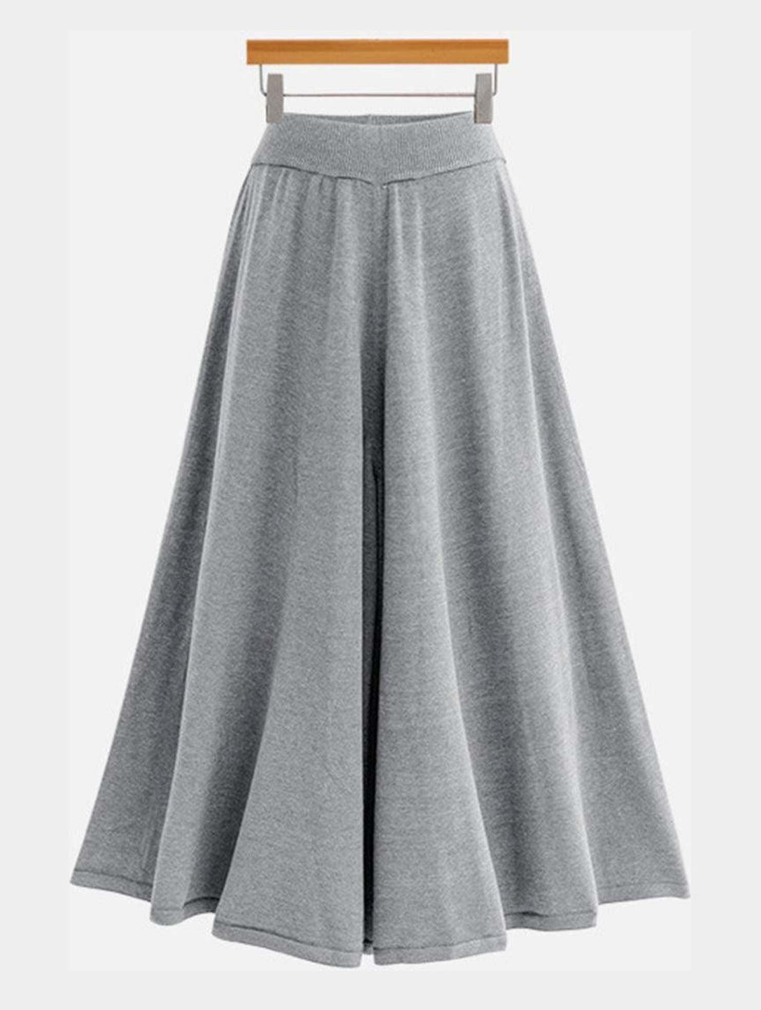 MIDI LENGTH HIGH WAIST CASUAL SKIRT - Doublju
