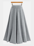 MIDI LENGTH HIGH WAIST CASUAL SKIRT - Doublju