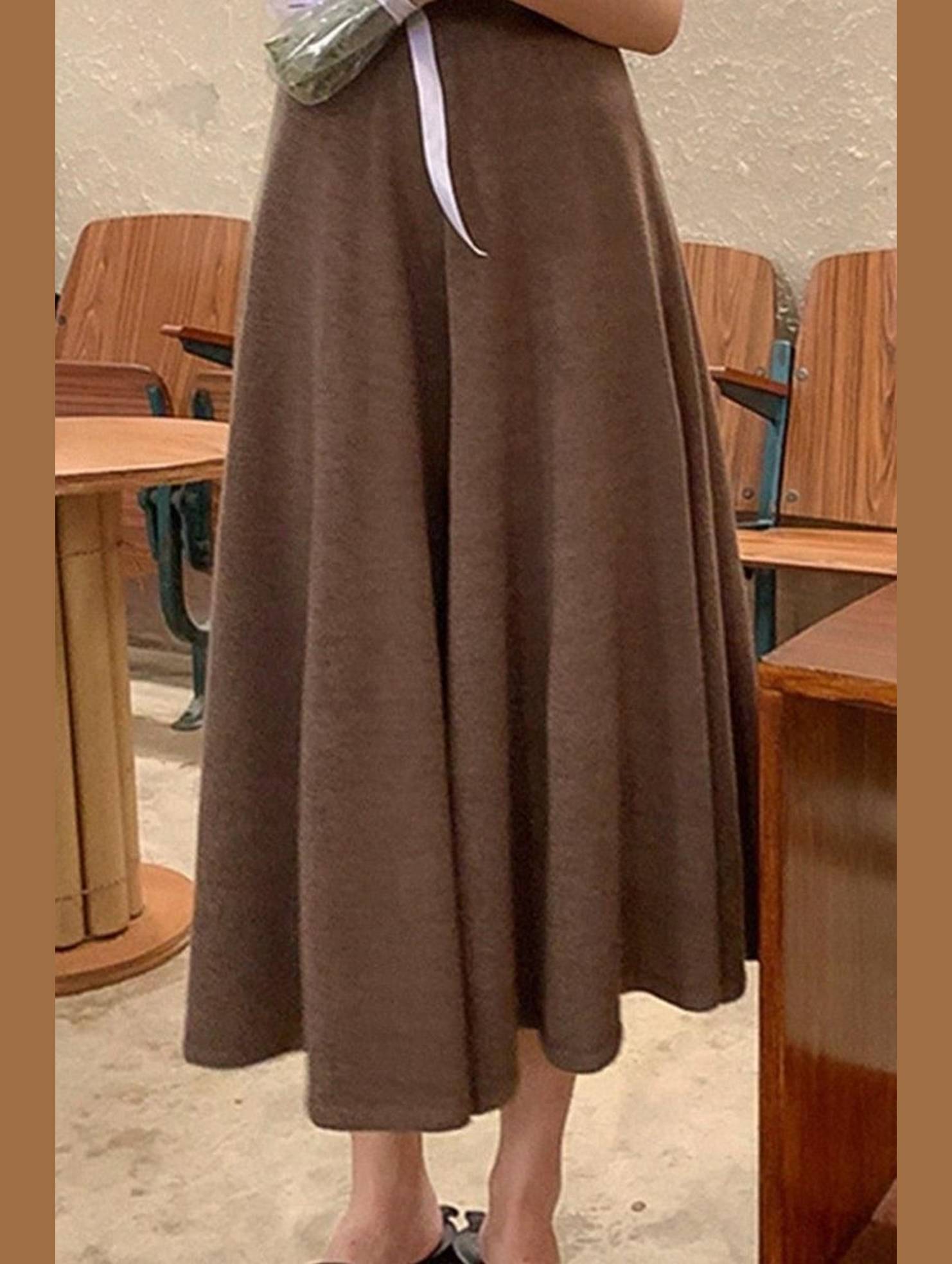 MIDI LENGTH HIGH WAIST CASUAL SKIRT - Doublju